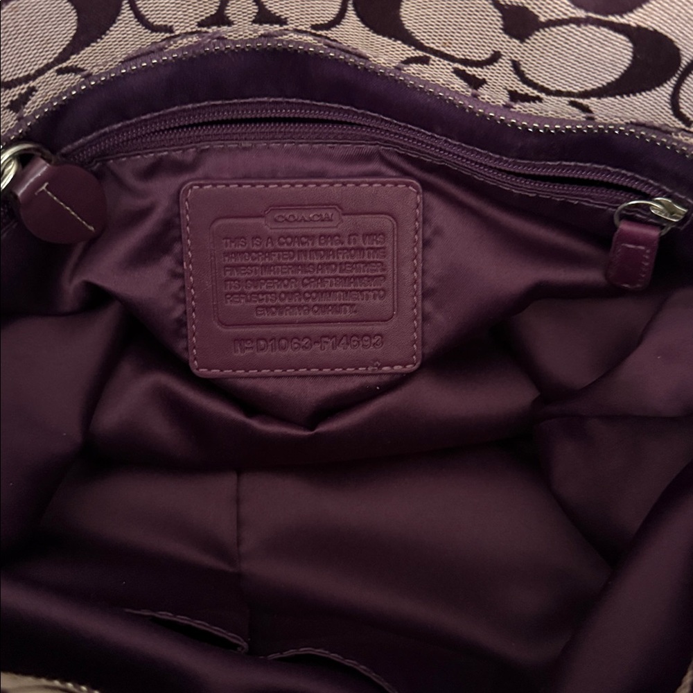 Coach Burgundy and Pink Shoulder Bag - Picture 6 of 11